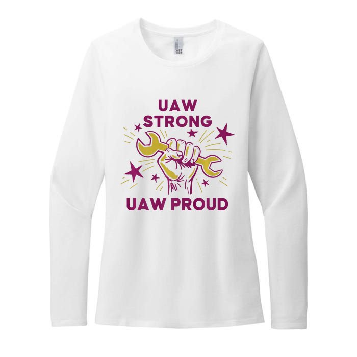 UAW Strong Solidarity UAW Proud Union UAW Laborer Worker Womens CVC Long Sleeve Shirt