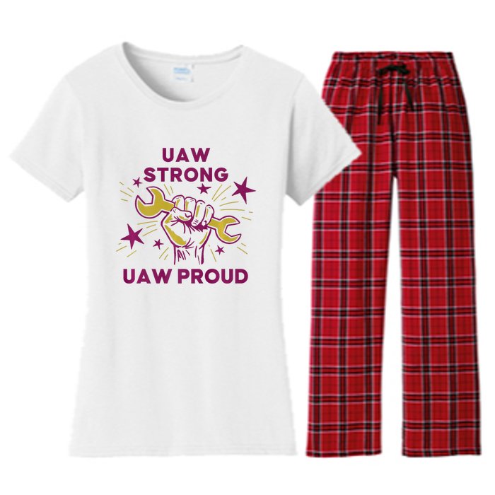 UAW Strong Solidarity UAW Proud Union UAW Laborer Worker Women's Flannel Pajama Set