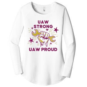 UAW Strong Solidarity UAW Proud Union UAW Laborer Worker Women's Perfect Tri Tunic Long Sleeve Shirt