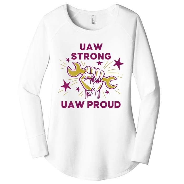 UAW Strong Solidarity UAW Proud Union UAW Laborer Worker Women's Perfect Tri Tunic Long Sleeve Shirt