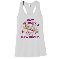 UAW Strong Solidarity UAW Proud Union UAW Laborer Worker Women's Racerback Tank