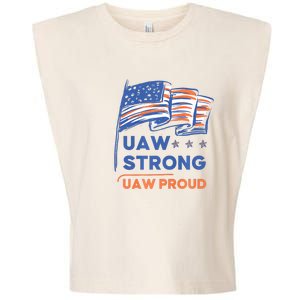 UAW Strong Solidarity UAW Proud Union UAW Strike Garment-Dyed Women's Muscle Tee