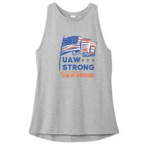 UAW Strong Solidarity UAW Proud Union UAW Strike Ladies PosiCharge Tri-Blend Wicking Tank