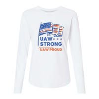 UAW Strong Solidarity UAW Proud Union UAW Strike Womens Cotton Relaxed Long Sleeve T-Shirt