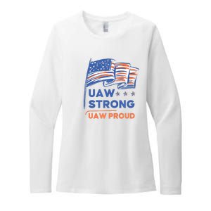 UAW Strong Solidarity UAW Proud Union UAW Strike Womens CVC Long Sleeve Shirt