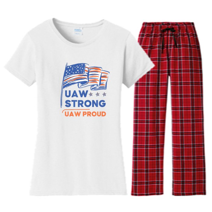 UAW Strong Solidarity UAW Proud Union UAW Strike Women's Flannel Pajama Set