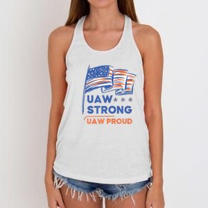 UAW Strong Solidarity UAW Proud Union UAW Strike Women's Knotted Racerback Tank