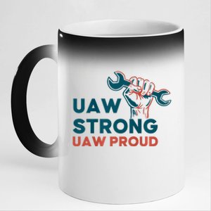 UAW Strong Solidarity UAW Proud 11oz Black Color Changing Mug