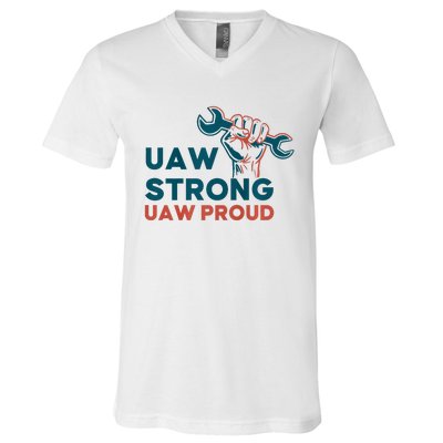 UAW Strong Solidarity UAW Proud V-Neck T-Shirt