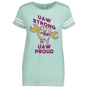 UAW Strong Solidarity UAW Proud Union UAW Strike Enza Ladies Jersey Football T-Shirt