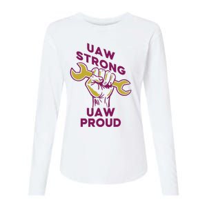 UAW Strong Solidarity UAW Proud Union UAW Strike Womens Cotton Relaxed Long Sleeve T-Shirt