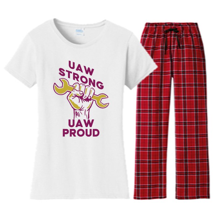 UAW Strong Solidarity UAW Proud Union UAW Strike Women's Flannel Pajama Set