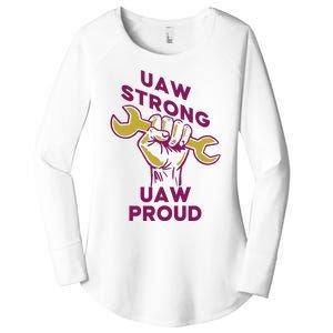 UAW Strong Solidarity UAW Proud Union UAW Strike Women's Perfect Tri Tunic Long Sleeve Shirt