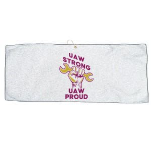 UAW Strong Solidarity UAW Proud Union UAW Strike Large Microfiber Waffle Golf Towel