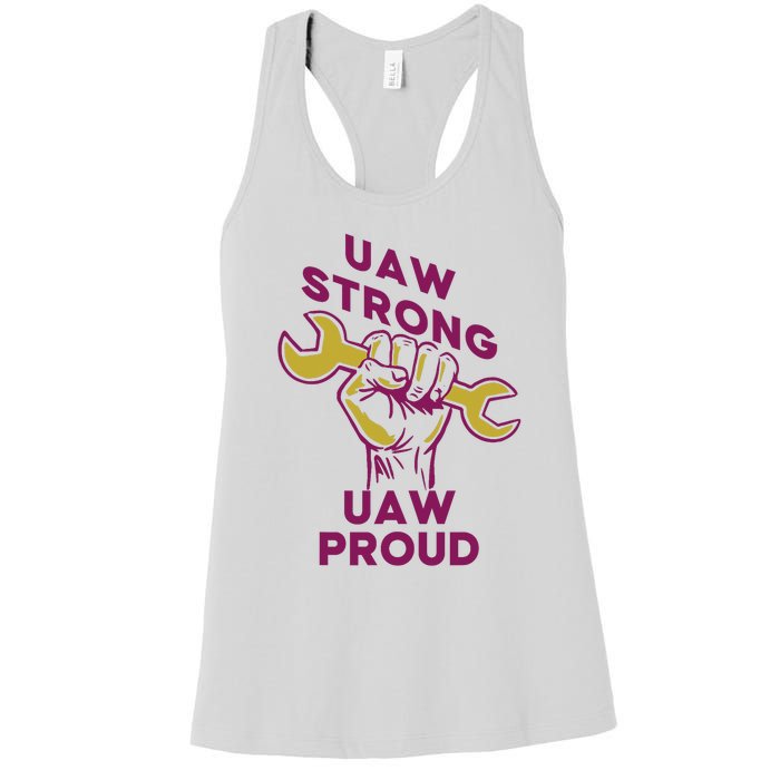 UAW Strong Solidarity UAW Proud Union UAW Strike Women's Racerback Tank