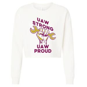 UAW Strong Solidarity UAW Proud Union UAW Strike Cropped Pullover Crew