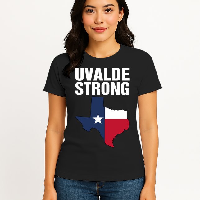 Uvalde Strong Shirt Pray For Texas Uvalde Strong Trendy Womens T-Shirt