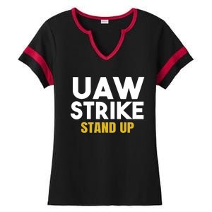 Uaw Strike Stand Up United Auto Workers Union Uaw Strong Red Ladies Halftime Notch Neck Tee