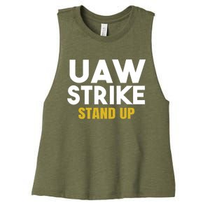 Uaw Strike Stand Up United Auto Workers Union Uaw Strong Red Women's Racerback Cropped Tank