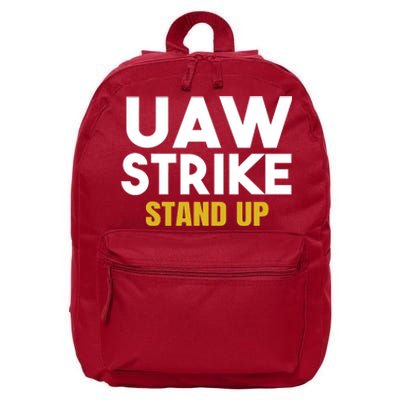 Uaw Strike Stand Up United Auto Workers Union Uaw Strong Red 16 in Basic Backpack