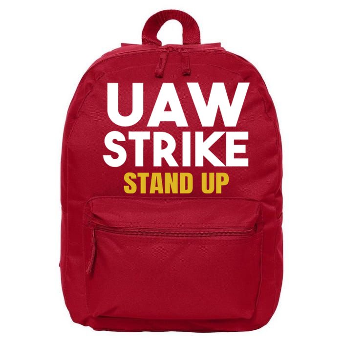 Uaw Strike Stand Up United Auto Workers Union Uaw Strong Red 16 in Basic Backpack