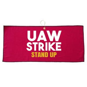 Uaw Strike Stand Up United Auto Workers Union Uaw Strong Red Large Microfiber Waffle Golf Towel