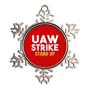 Uaw Strike Stand Up United Auto Workers Union Uaw Strong Red Metallic Star Ornament