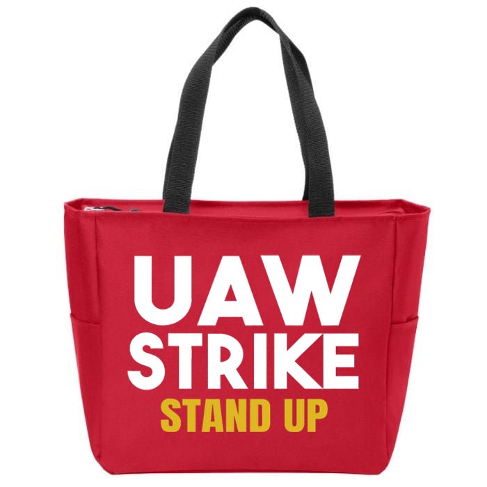 Uaw Strike Stand Up United Auto Workers Union Uaw Strong Red Zip Tote Bag