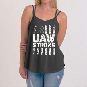 UAW Strong Solidarity UAW Proud Union UAW Laborer Worker Women's Strappy Tank