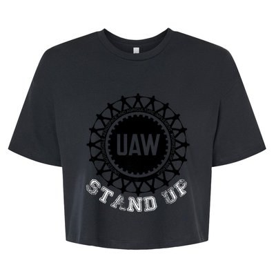 Uaw Strike Stand Up Uaw United Auto Workers Union Uaw Red Bella+Canvas Jersey Crop Tee