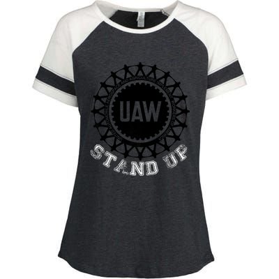 Uaw Strike Stand Up Uaw United Auto Workers Union Uaw Red Enza Ladies Jersey Colorblock Tee