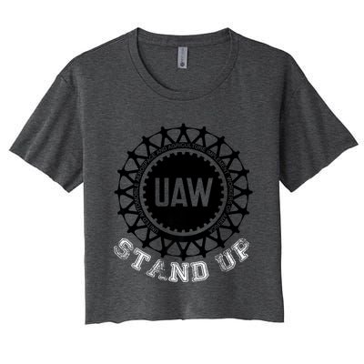 Uaw Strike Stand Up Uaw United Auto Workers Union Uaw Red Women's Crop Top Tee