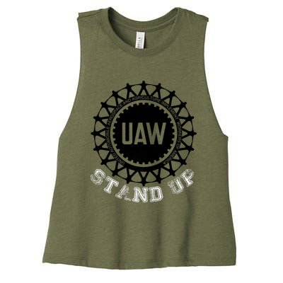 Uaw Strike Stand Up Uaw United Auto Workers Union Uaw Red Women's Racerback Cropped Tank