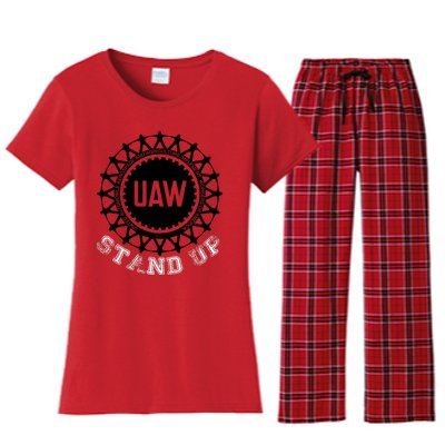 Uaw Strike Stand Up Uaw United Auto Workers Union Uaw Red Women's Flannel Pajama Set