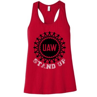 Uaw Strike Stand Up Uaw United Auto Workers Union Uaw Red Women's Racerback Tank