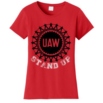 Uaw Strike Stand Up Uaw United Auto Workers Union Uaw Red Women's T-Shirt