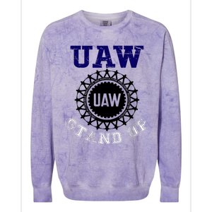 Uaw Strike Stand Up United Auto Workers Union Uaw Red Trending Colorblast Crewneck Sweatshirt