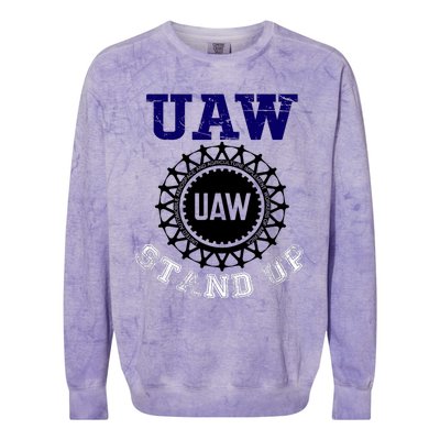 Uaw Strike Stand Up United Auto Workers Union Uaw Red Trending Colorblast Crewneck Sweatshirt