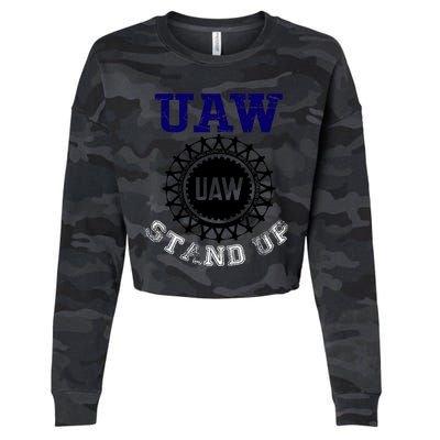 Uaw Strike Stand Up United Auto Workers Union Uaw Red Trending Cropped Pullover Crew