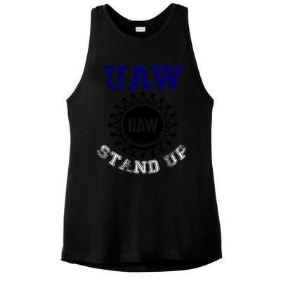 Uaw Strike Stand Up United Auto Workers Union Uaw Red Trending Ladies PosiCharge Tri-Blend Wicking Tank