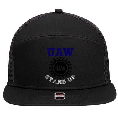 Uaw Strike Stand Up United Auto Workers Union Uaw Red Trending 7 Panel Mesh Trucker Snapback Hat