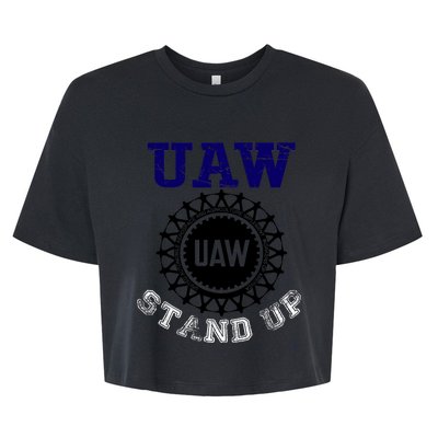 Uaw Strike Stand Up United Auto Workers Union Uaw Red Trending Bella+Canvas Jersey Crop Tee