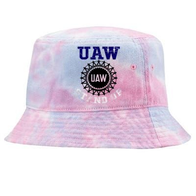 Uaw Strike Stand Up United Auto Workers Union Uaw Red Trending Tie-Dyed Bucket Hat