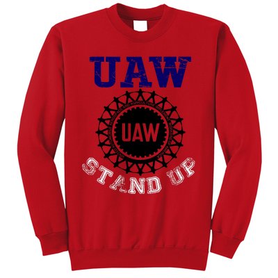 Uaw Strike Stand Up United Auto Workers Union Uaw Red Trending Sweatshirt