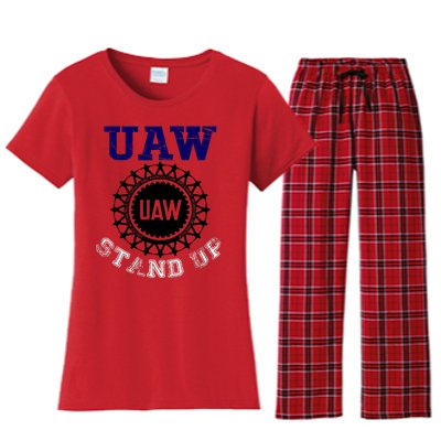 Uaw Strike Stand Up United Auto Workers Union Uaw Red Trending Women's Flannel Pajama Set