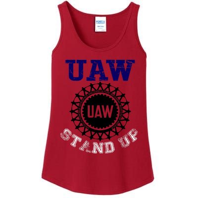 Uaw Strike Stand Up United Auto Workers Union Uaw Red Trending Ladies Essential Tank