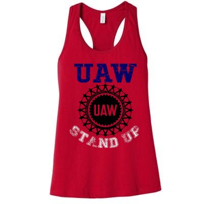 Uaw Strike Stand Up United Auto Workers Union Uaw Red Trending Women's Racerback Tank