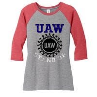 Uaw Strike Stand Up United Auto Workers Union Uaw Red Trending Women's Tri-Blend 3/4-Sleeve Raglan Shirt