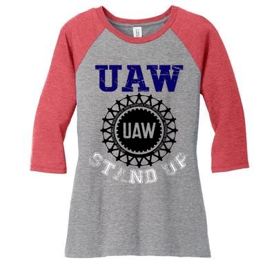 Uaw Strike Stand Up United Auto Workers Union Uaw Red Trending Women's Tri-Blend 3/4-Sleeve Raglan Shirt