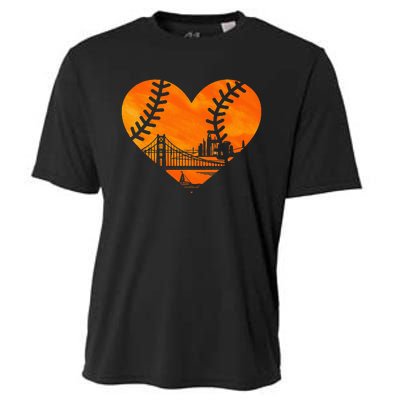 US State San Francisco Baseball Vintage Heart Cooling Performance Crew T-Shirt